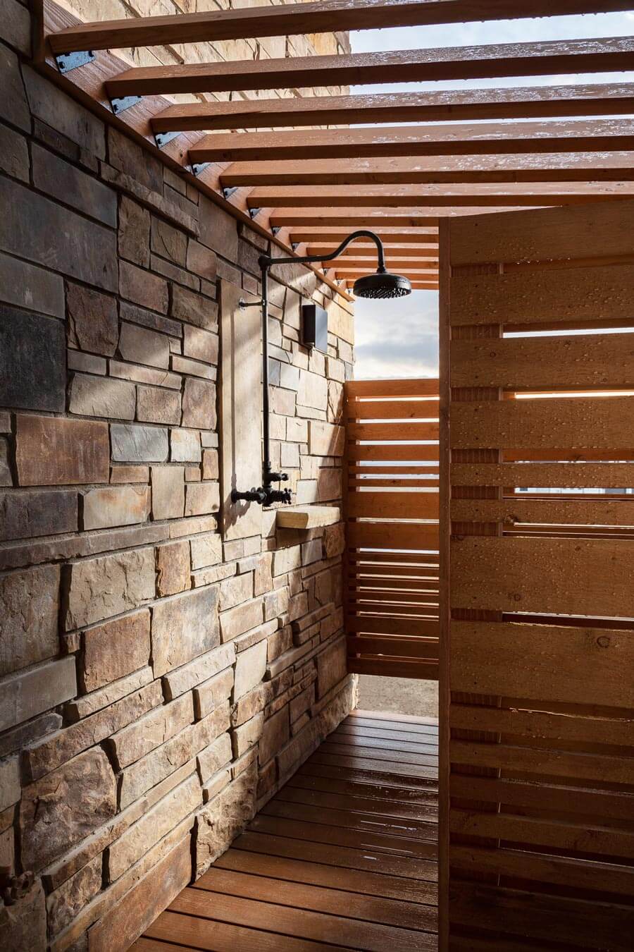 outside shower - Waterford custom home
