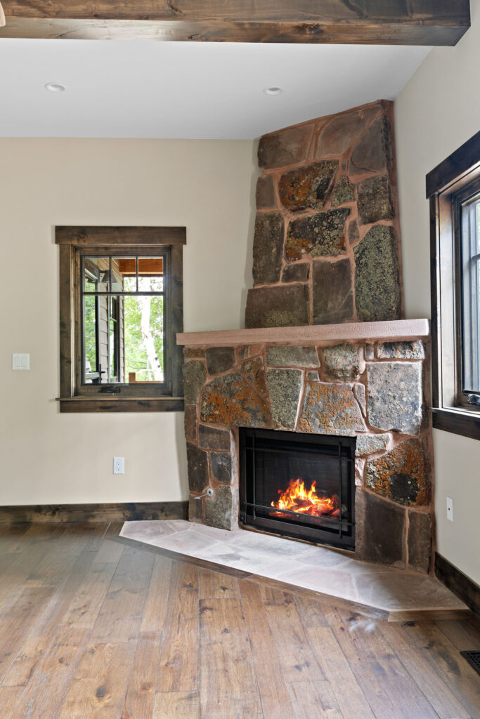 corner fireplace