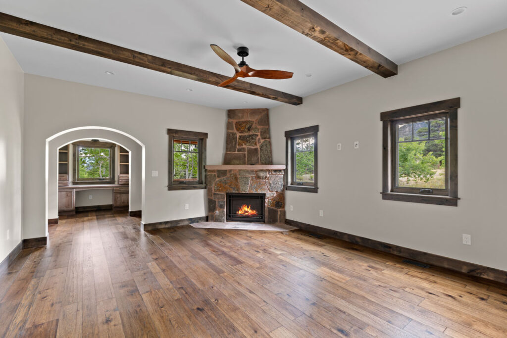 custom home build - living room interior
