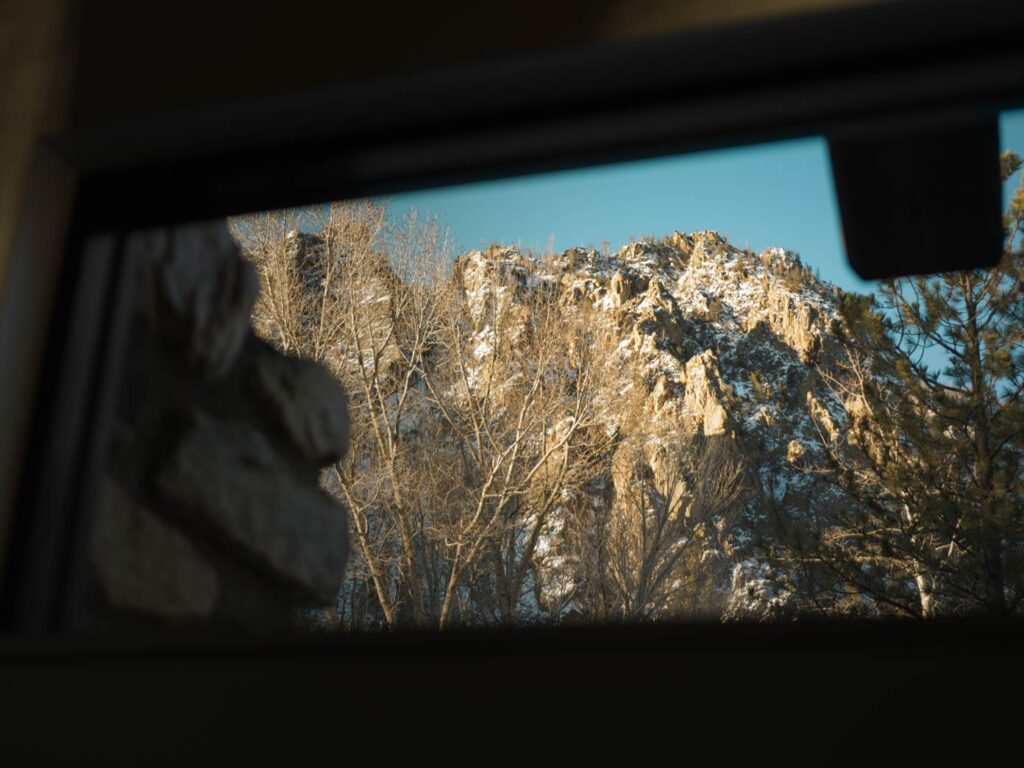 view of the poudre canyon from the window