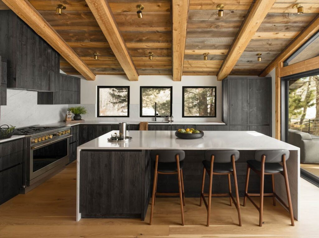 Custom Kitchen with shou sugi ban cabinets