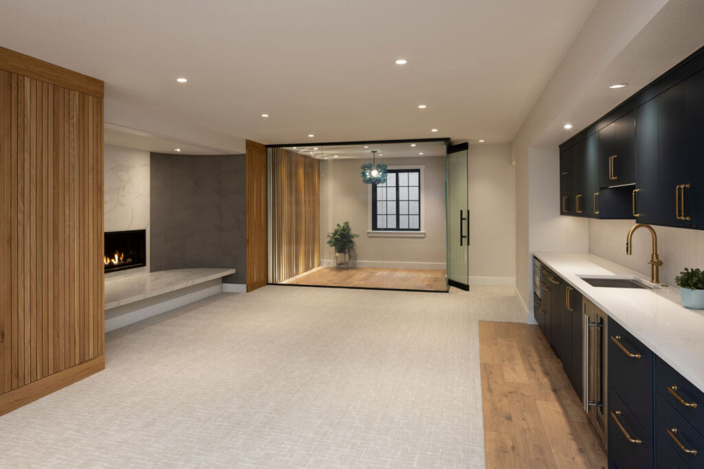 basement remodel with kitchenette