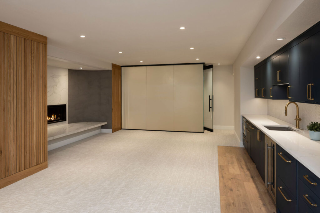 basement remodel with kitchenette