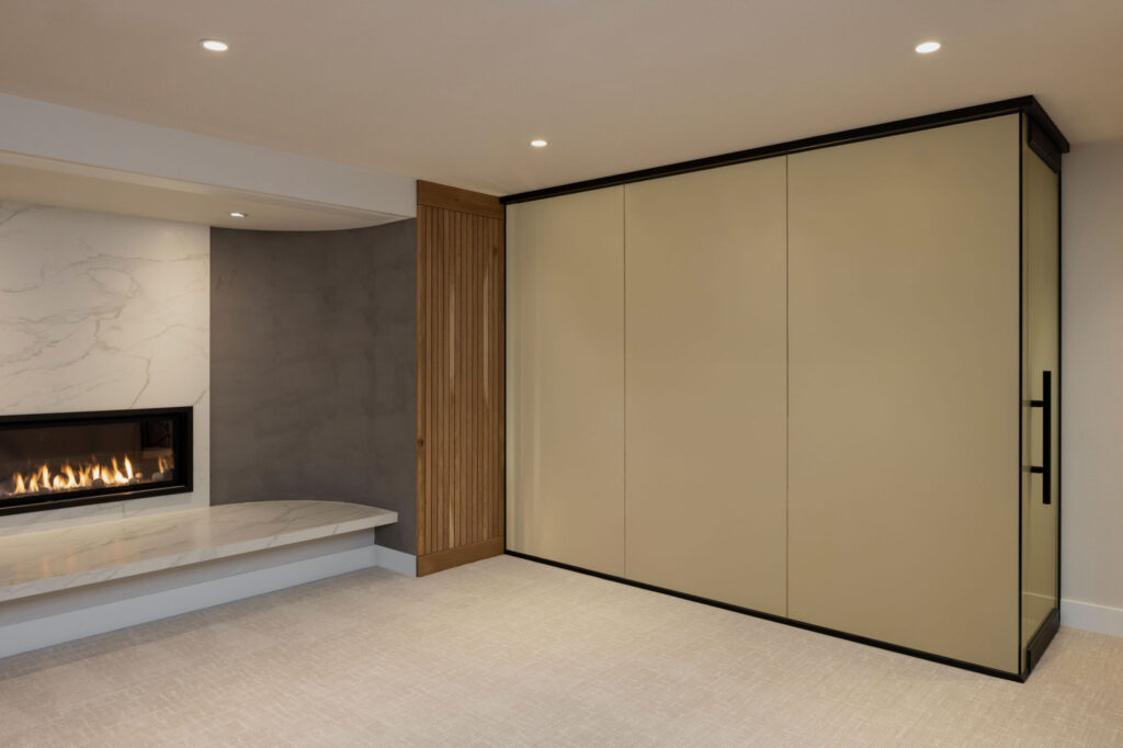 basement remodel with privacy office