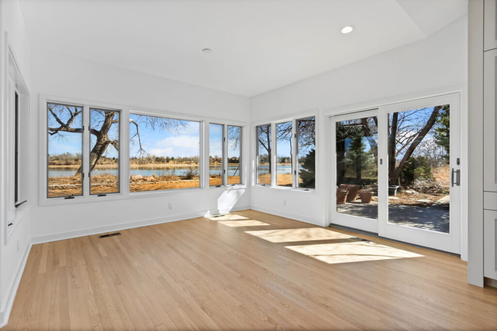 family room with views of the lake