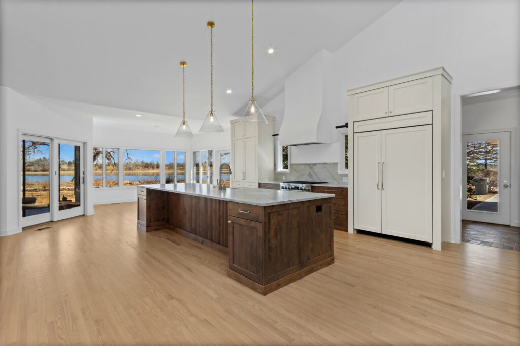 wood and white kitchen design