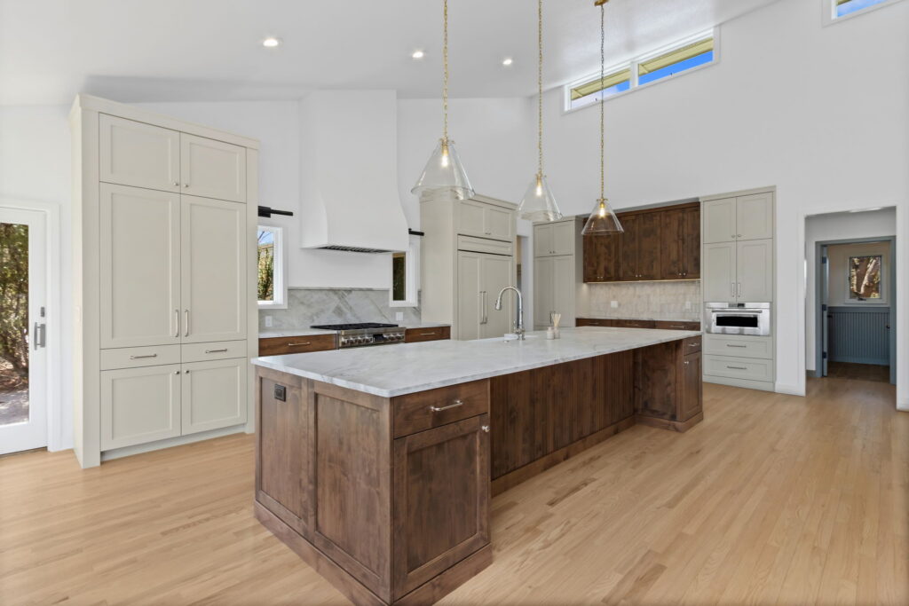island in farmhouse kitchen